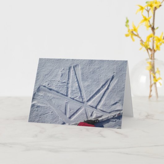 Ski Star Notecard Kaart (Gele Bloem)