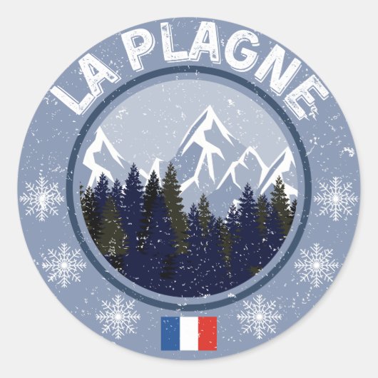 Ski Station Ronde Sticker (Voorkant)