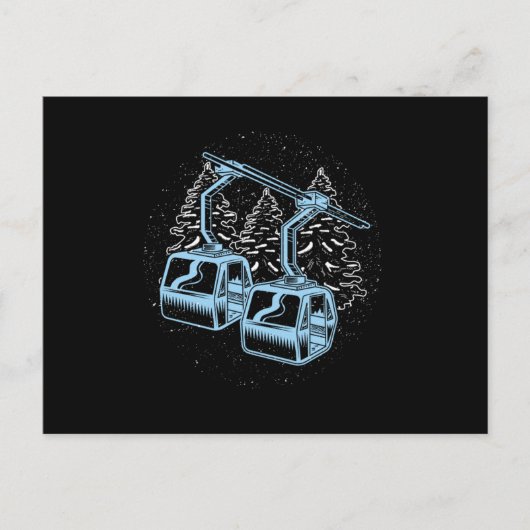 Ski Station Winter Sports Mountain Skier Gift Briefkaart (Voorkant)