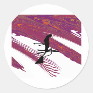SKI statische Cling Ronde Sticker