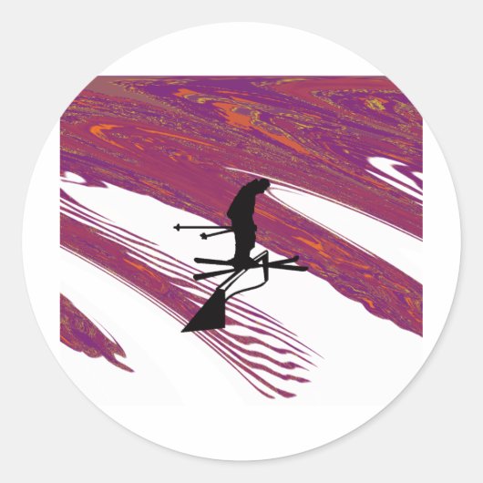 SKI statische Cling Ronde Sticker (Voorkant)