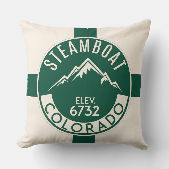 Ski Steamboat Worpillow Kussen (Voorkant)