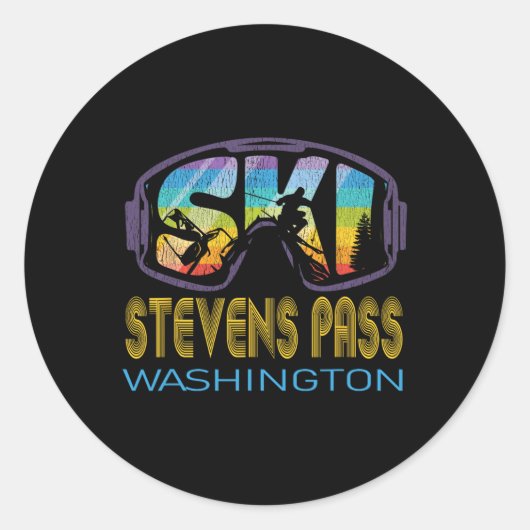 Ski Stevens P Washington Ski Vakantie Ronde Sticker (Voorkant)