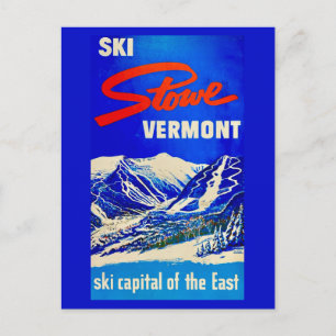 Ski Stowe Vermont Antieke Ansichtkaart Briefkaart