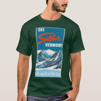 Ski Stowe Vermont Ski Hoofdstad van de Oost-Vintag T-shirt