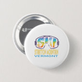 Ski Stratton Mountain Vermont Ski Vakantie Ronde Button 5,7 Cm (Voorkant /achterkant)
