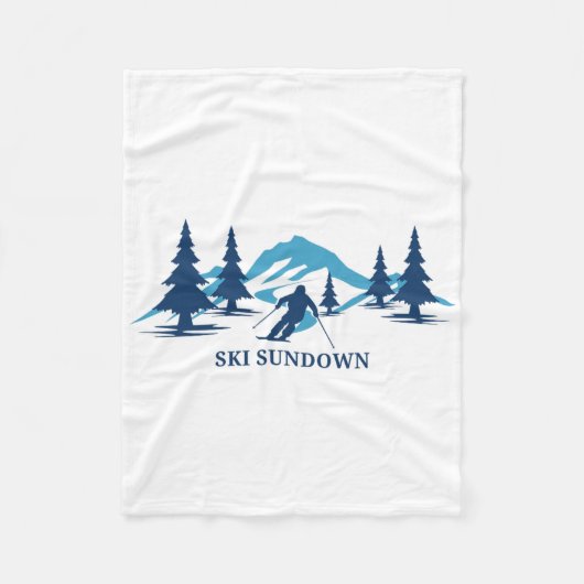 Ski Sundown Connecticut Ski Resort Skiing Skier  Fleece Deken (Voorkant)