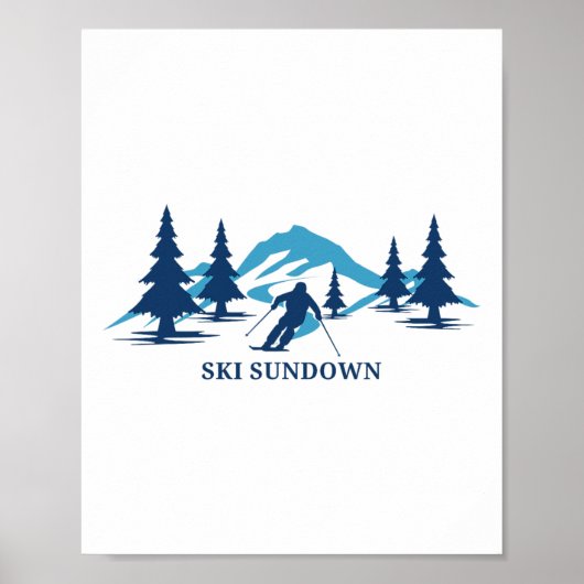 Ski Sundown Connecticut Ski Resort Skiing Skier  Poster (Voorkant)