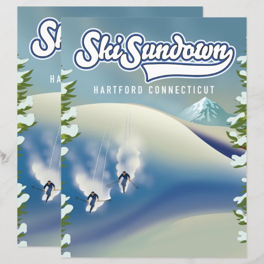Ski Sundown Hartford Connecticut poster (Voorkant / Achterkant)