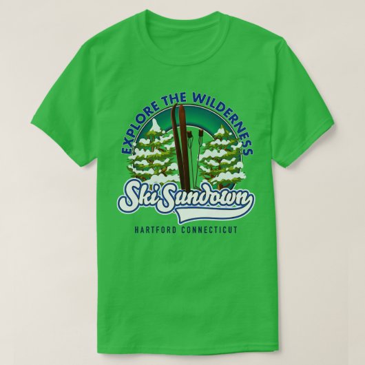 Ski Sundown Hartford Connecticut poster T-shirt (Design voorkant)