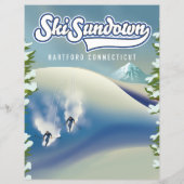 Ski Sundown Hartford Connecticut ski-poster (Achterkant)