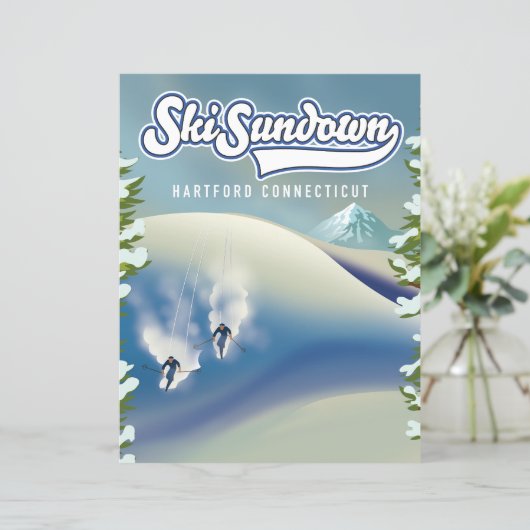 Ski Sundown Hartford Connecticut ski-poster (Staand voorkant)