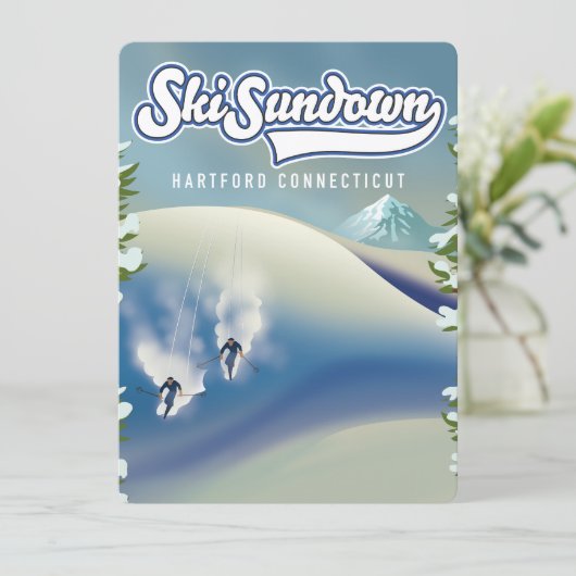 Ski Sundown Hartford Connecticut ski-poster (Staand voorkant)