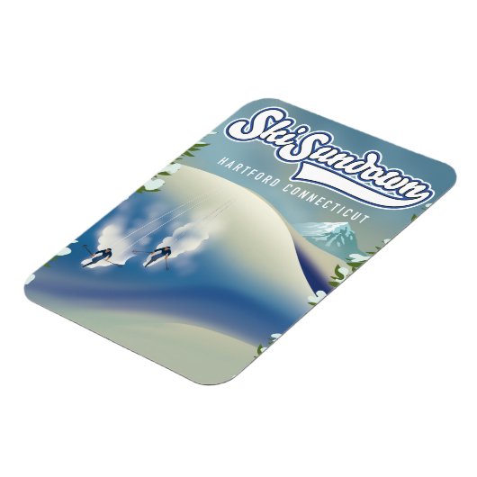 Ski Sundown Hartford Connecticut ski-poster Magneet (Linkerzijde)