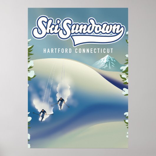 Ski Sundown Hartford Connecticut ski-poster Poster (Voorkant)