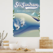 Ski Sundown Hartford Connecticut ski-poster Poster (Keuken)