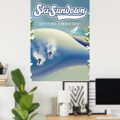 Ski Sundown Hartford Connecticut ski-poster Poster (Thuiskantoor)