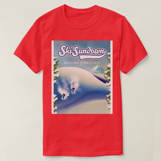 Ski Sundown New Hartford ski-poster T-shirt (Design voorkant)