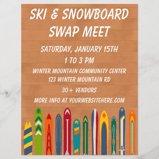 Ski Swap Meet Event Custom  Flyer (Voorkant)
