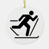 Ski-symbool voor het hele land keramisch ornament (Voorkant)