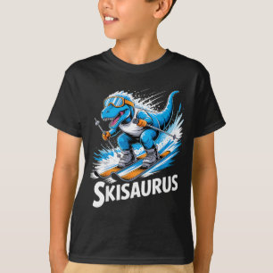 Ski t-rex wintersport skiër dino grappig skiën t-shirt