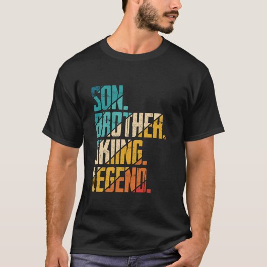 Ski T-shirt Boys Funny Youth Son Kinder Skiën in R (Voorkant)