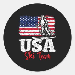 Ski team USA Amerika skisport wintersport skiën Ronde Sticker