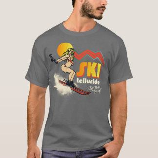 Ski Telluride 70s80s Retro Souvenir Stijl Skiën T-shirt