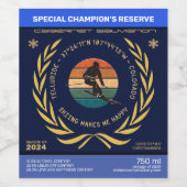 Ski Telluride, Colorado - Man skiër, gele tekst Wijn Etiket (Enkel label)