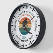 Ski Telluride, Colorado - Man skiër, zwarte tekst (Hoek)