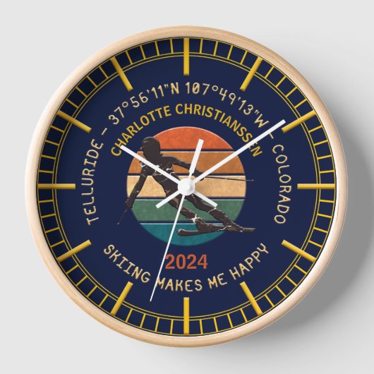 Ski Telluride, Colorado - Vrouw skiër, gele tekst (Voorkant)