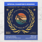 Ski Telluride, Colorado - Vrouw skiër, gele tekst Wijn Etiket (Enkel label)