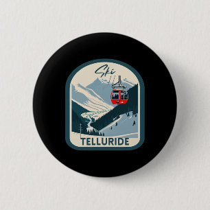 Ski Telluride Retro Vintage Stijl Telluride Skiën Ronde Button 5,7 Cm