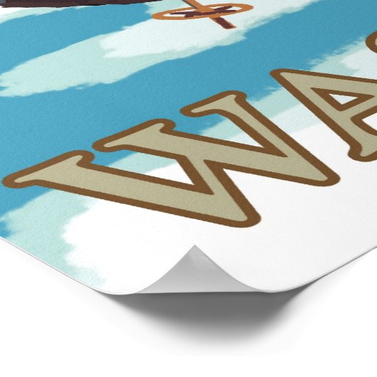 Ski the Cascades - Washington State Travel Poster (Hoek)