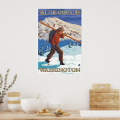 Ski the Cascades - Washington State Travel Poster (Keuken)