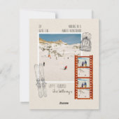 Ski Thema Unieke Winter Kerstfoto Feestdagenkaart (Achterkant)