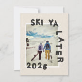 Ski Thema Unieke Winter Kerstfoto Feestdagenkaart (Voorkant)