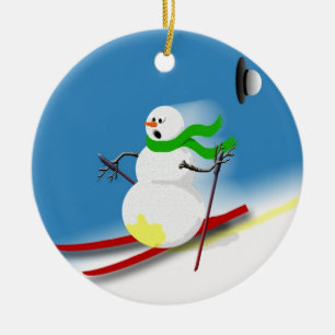Ski Theme Gift Ideas Holiday Funny Kerstmis Keramisch Ornament