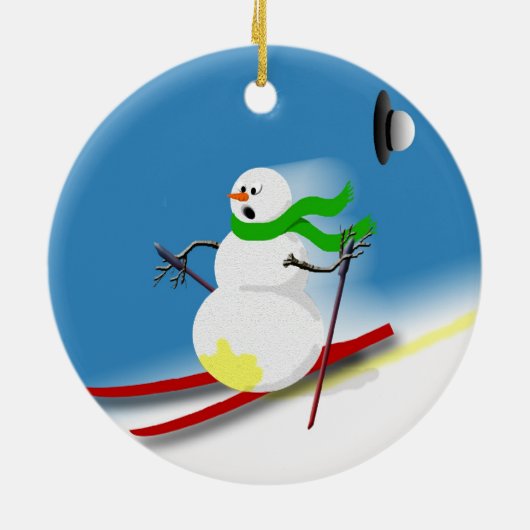 Ski Theme Gift Ideas Holiday Funny Kerstmis Keramisch Ornament (Achterkant)