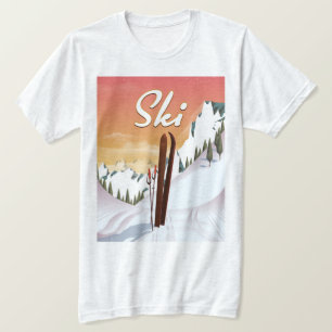 Ski Toeristen Reisposter T-shirt