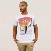 Ski Toeristen Reisposter T-shirt (Voorkant volledig)