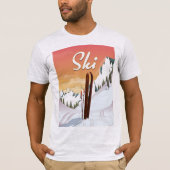 Ski Toeristen Reisposter T-shirt (Voorkant)