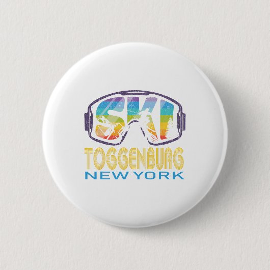 Ski Toggenburg New York Skiing Vacation Ronde Button 5,7 Cm (Voorkant)