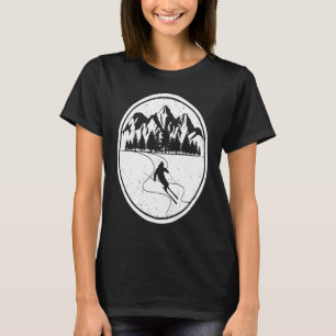 Ski touring over land skiën bergen dalen t-shirt