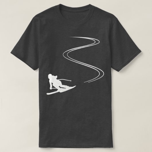 Ski track in de sneeuw, ski t-shirt (Design voorkant)