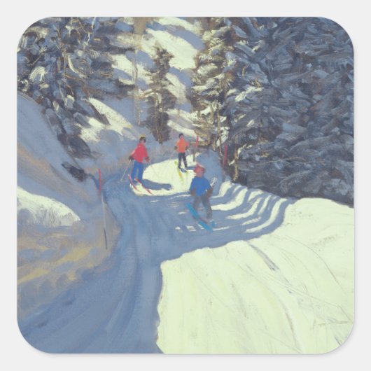 Ski Trail Lofer 2004 Vierkante Sticker (Voorkant)
