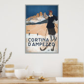 Ski Travel en Cortina d'Ampezzo Poster (Keuken)