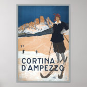  Ski Travel en Cortina d'Ampezzo Poster (Voorkant)