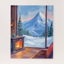 Ski Trip | Mountain Lodge Watercolor Winter