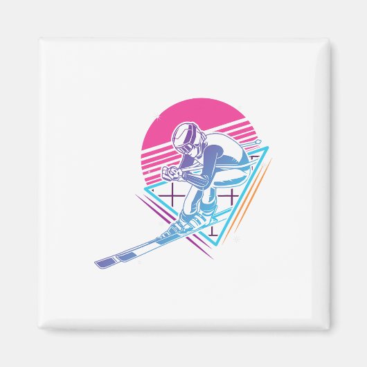 Ski Trip Skiing Retro Vintage 80s 90s Magneet (Voorkant)
